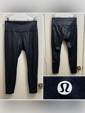 Lululemon Wunder Train Matte Foil Leggings SZ 10